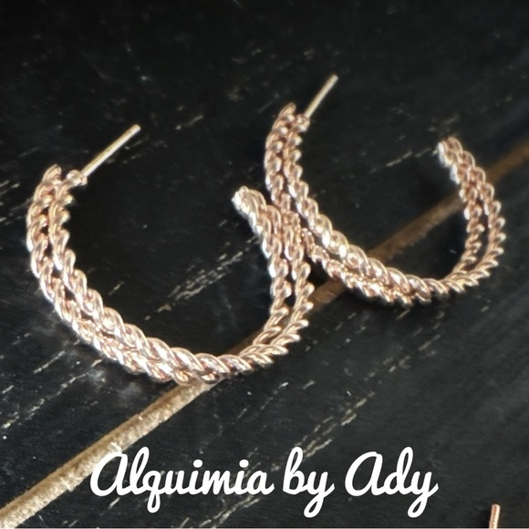 Alquimia rose Gold Hoop Earrings - Picture 1 of 1